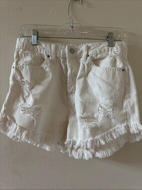 wild fable White Distressed Frayed Hem Denim Shorts